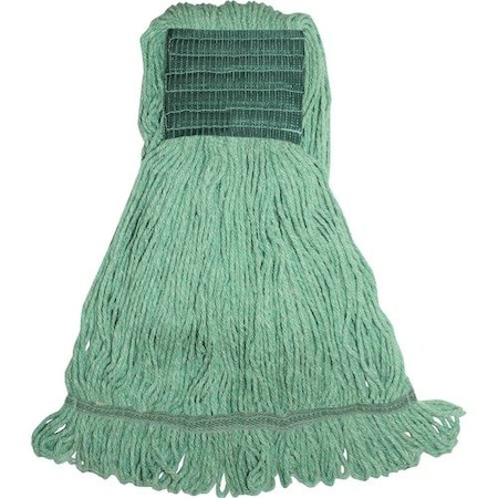 Genuine Joe Mophead, Synthetic Blend, Wide Band, Medium, 16oz, Green GJOMGR5B